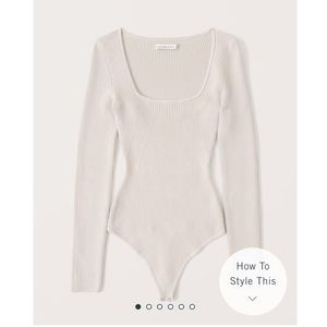 Long-Sleeve Squareneck Sweater Bodysuit